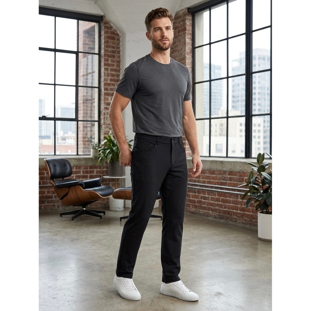 Lululemon ABC Pant Slim 35 Obsidian Black Warpstreme LM5AO1S Mens Trousers